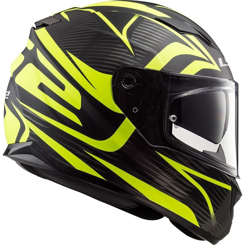 LS2 FF320 Stream Evo Jink juoda-fluo geltona integruotas motociklininko šalmas