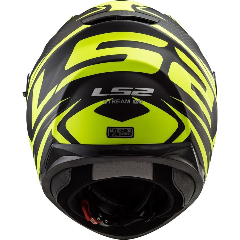 LS2 FF320 Stream Evo Jink juoda-fluo geltona integruotas motociklininko šalmas