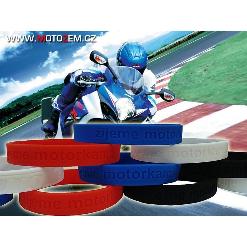 Moto náramek Motozem žijeme motorkama červený