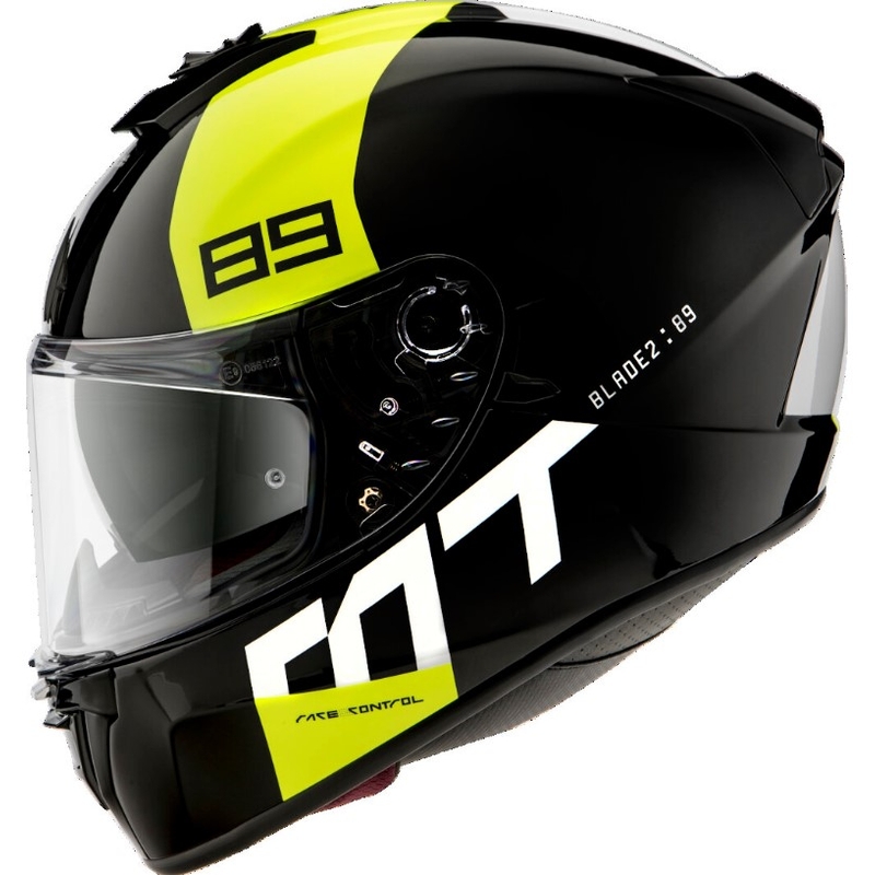 Integrální přilba na motorku MT Blade 2 SV 89 černo-bílo-fluo žlutá výprodej