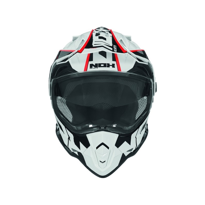 Enduro přilba NOX N312 Crow bílo-černo-červená