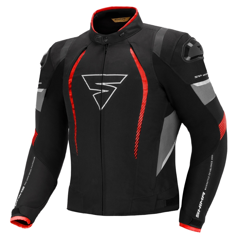 Bunda na motorku Shima Solid Pro černo-šedo-červená výprodej