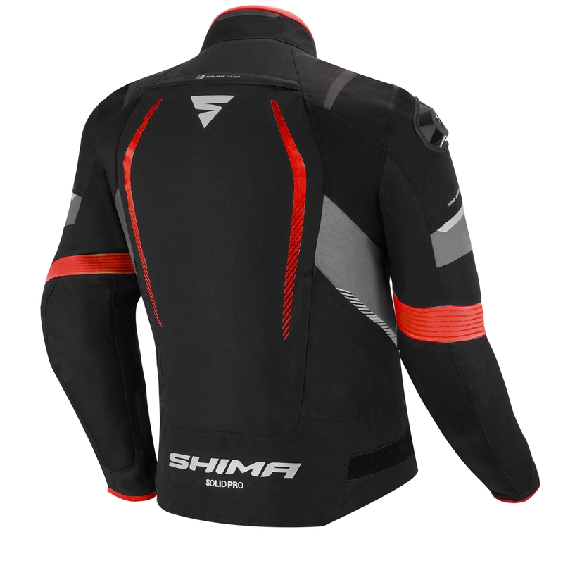 Bunda na motorku Shima Solid Pro černo-šedo-červená výprodej