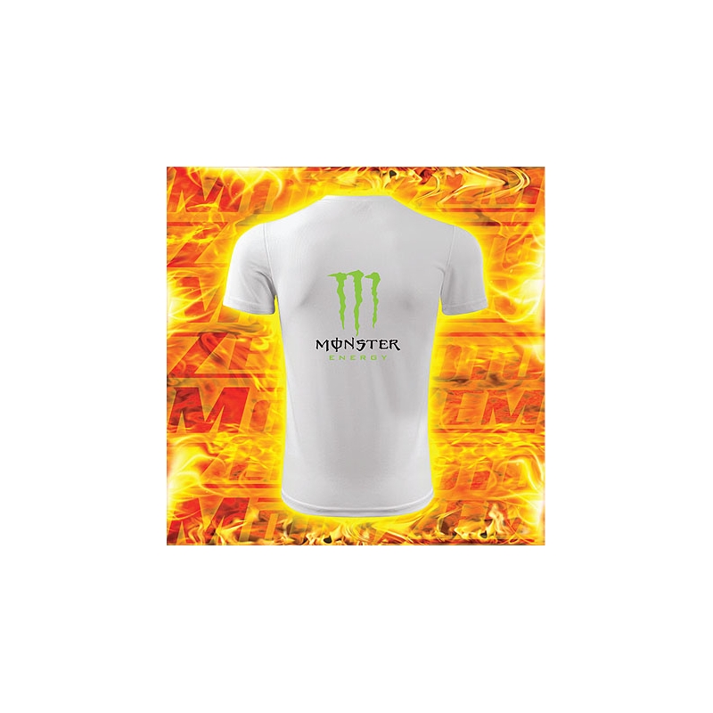 Triko s motivem Monster energy bílé