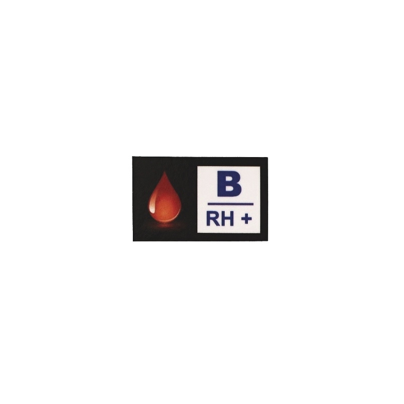 B kraujo grupės RH+ lipdukas